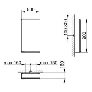 Зеркальный шкаф Keuco Royal Modular 800111051100000 50 см